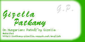 gizella patkany business card